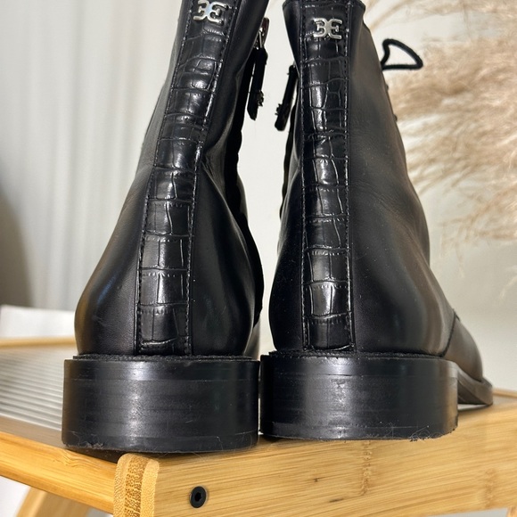 Sam Edelman classic combat boots in glossy leather - Picture 6 of 8